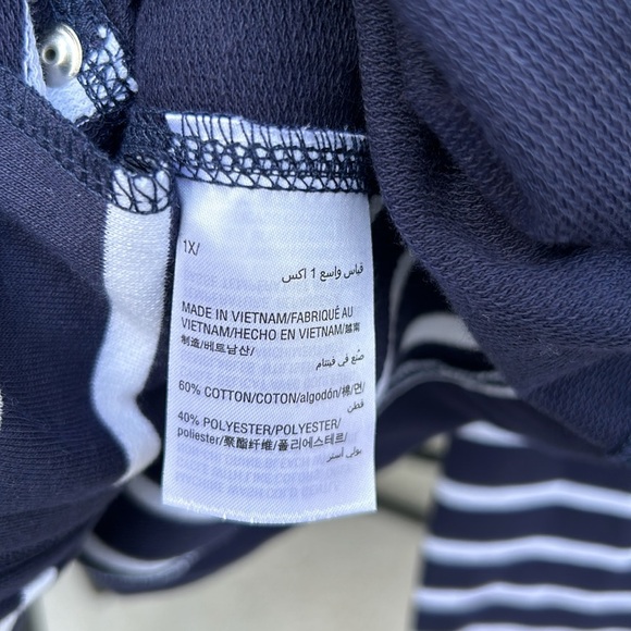 NWOT Woman’s Karen Scott Sport Navy White Striped Zip Jacket Plus Size 1X - Picture 7 of 8